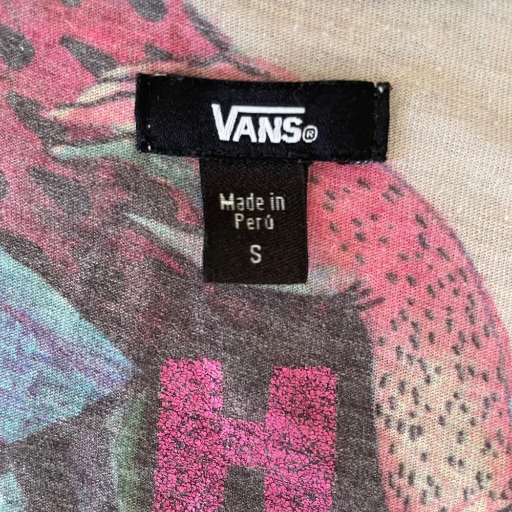 Vans RARE Womens Top Small Heliana‎ Grim Graphic Art T-Shirt Distressed *READ